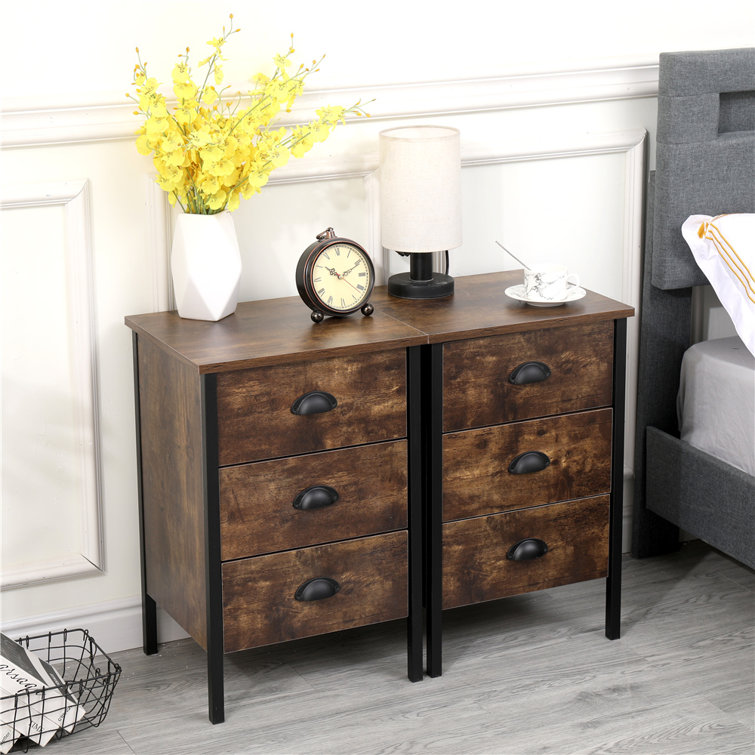 Borough Wharf Alfarata Iron Bedside Table & Reviews Wayfair.co.uk
